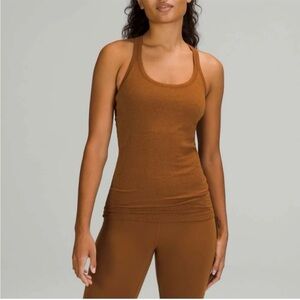 Lululemon Ebb to Street Shelf Bra Tank Top Light Support Copper Brown